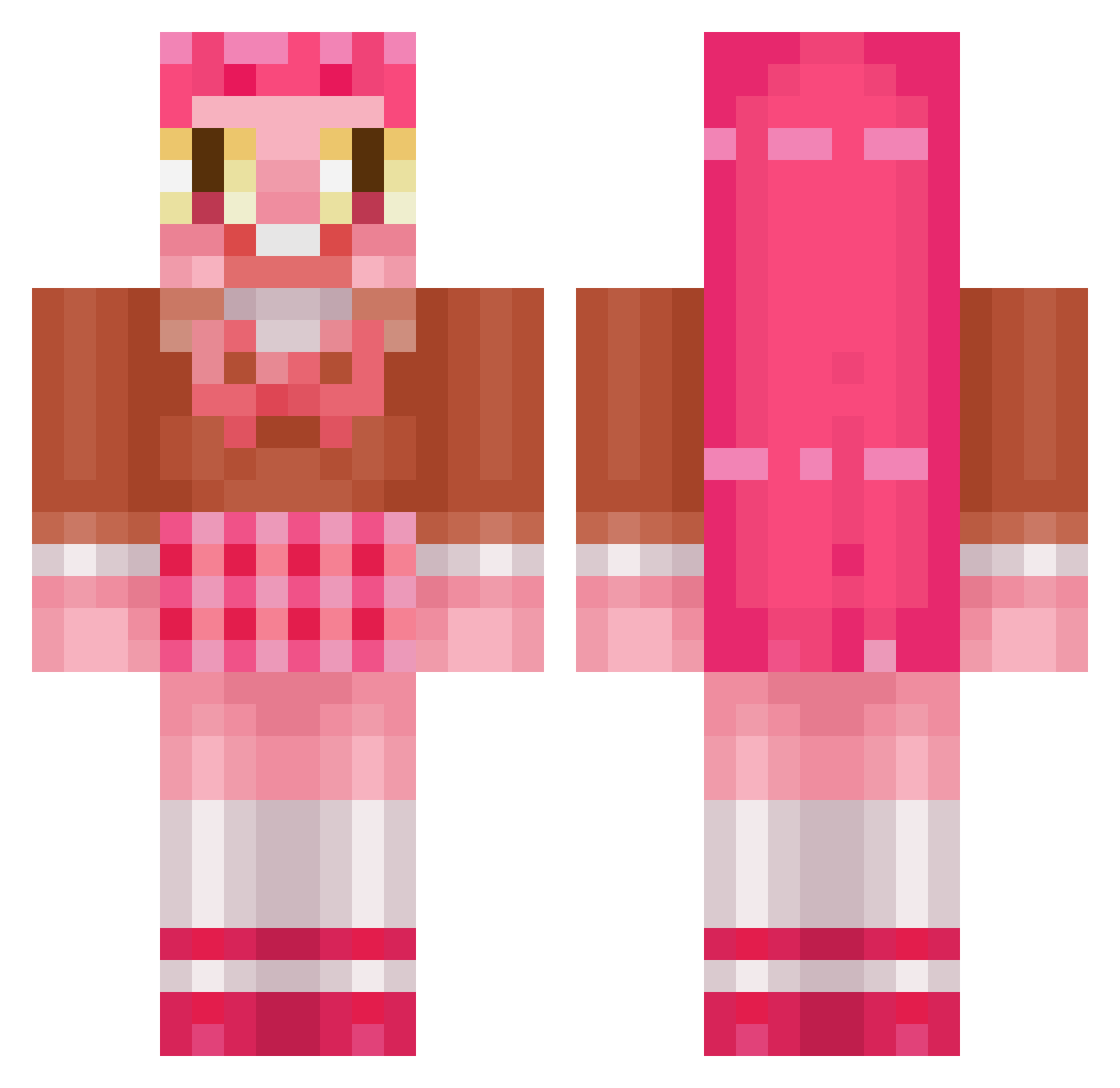 Archangelical Minecraft skin, front and back view