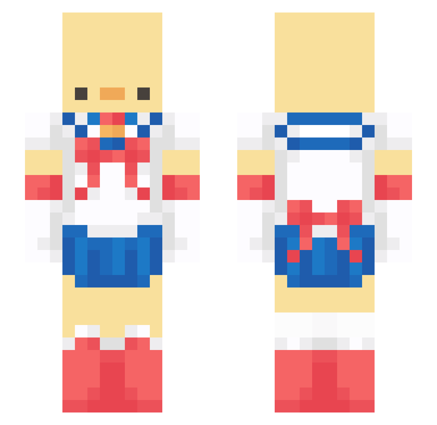 aahiru Minecraft skin, front and back view