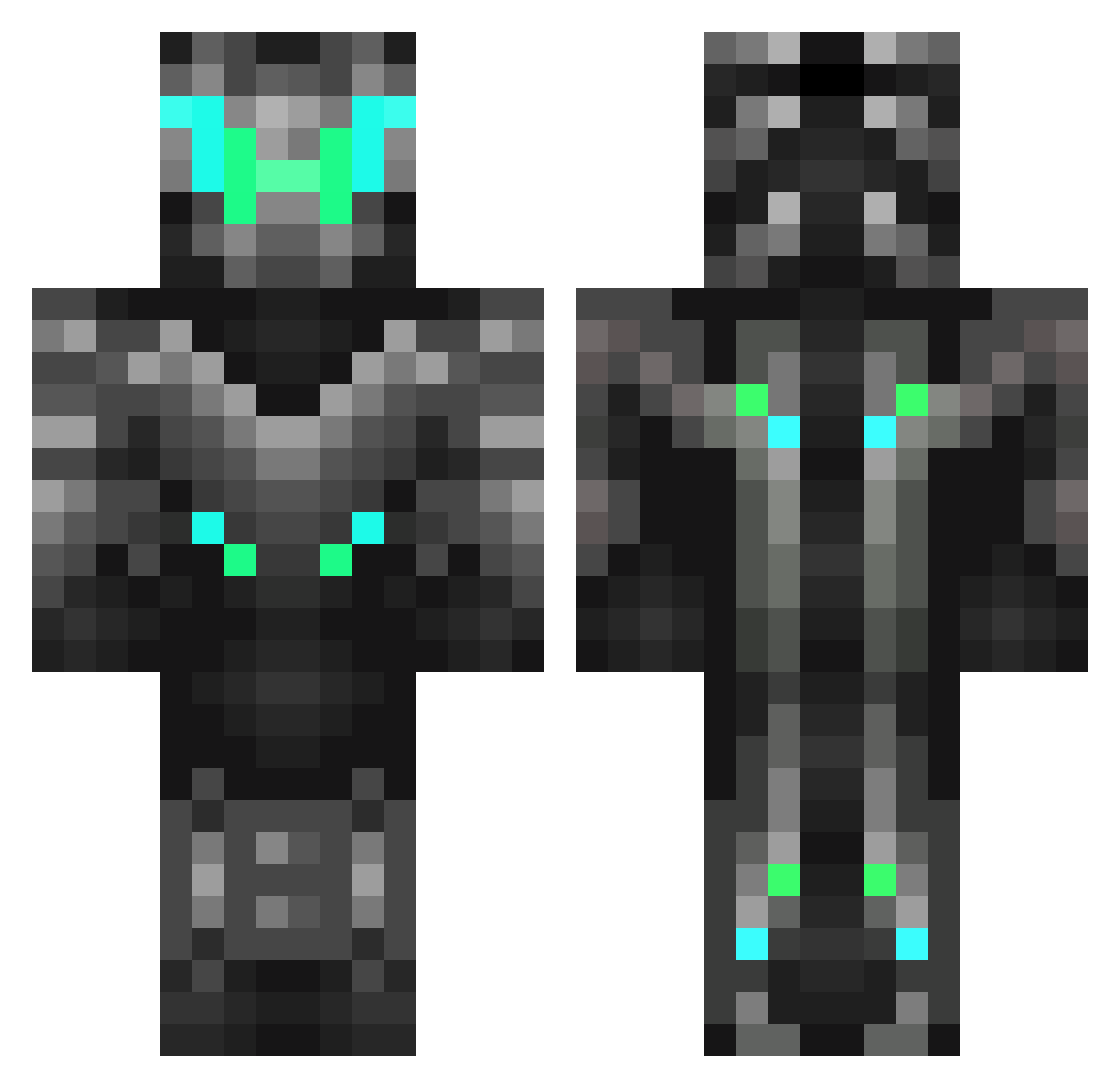 Returnees Minecraft skin, front and back view