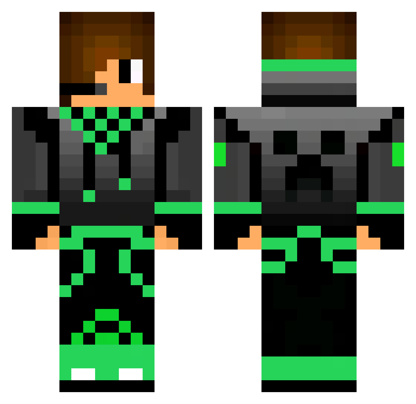 Roijett Minecraft skin, front and back view
