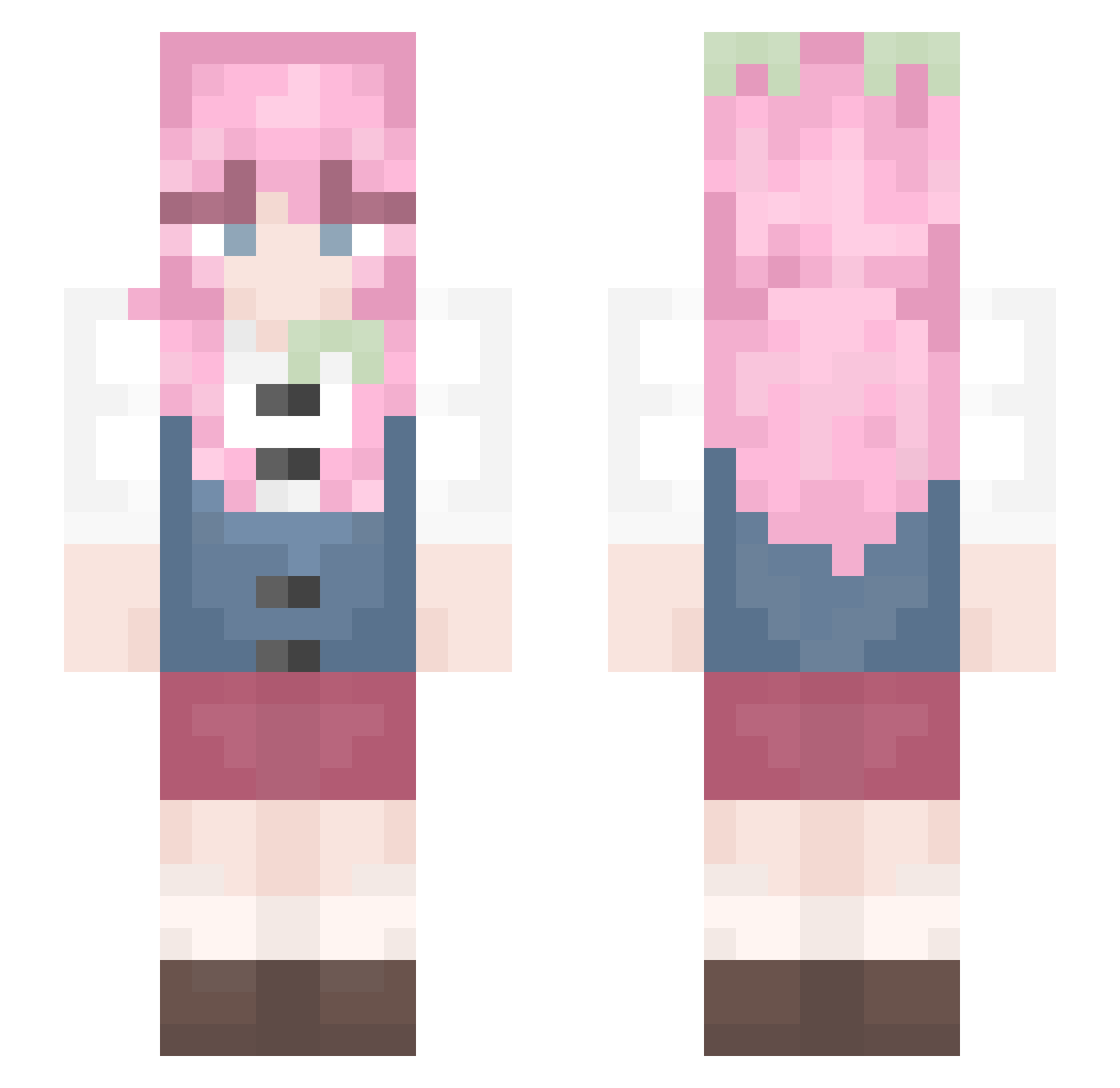 mxpecan Minecraft skin, front and back view