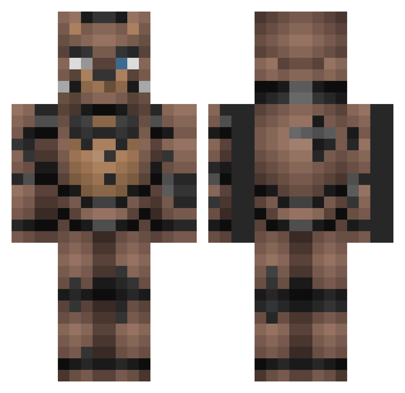 cCopper Minecraft skin, front and back view