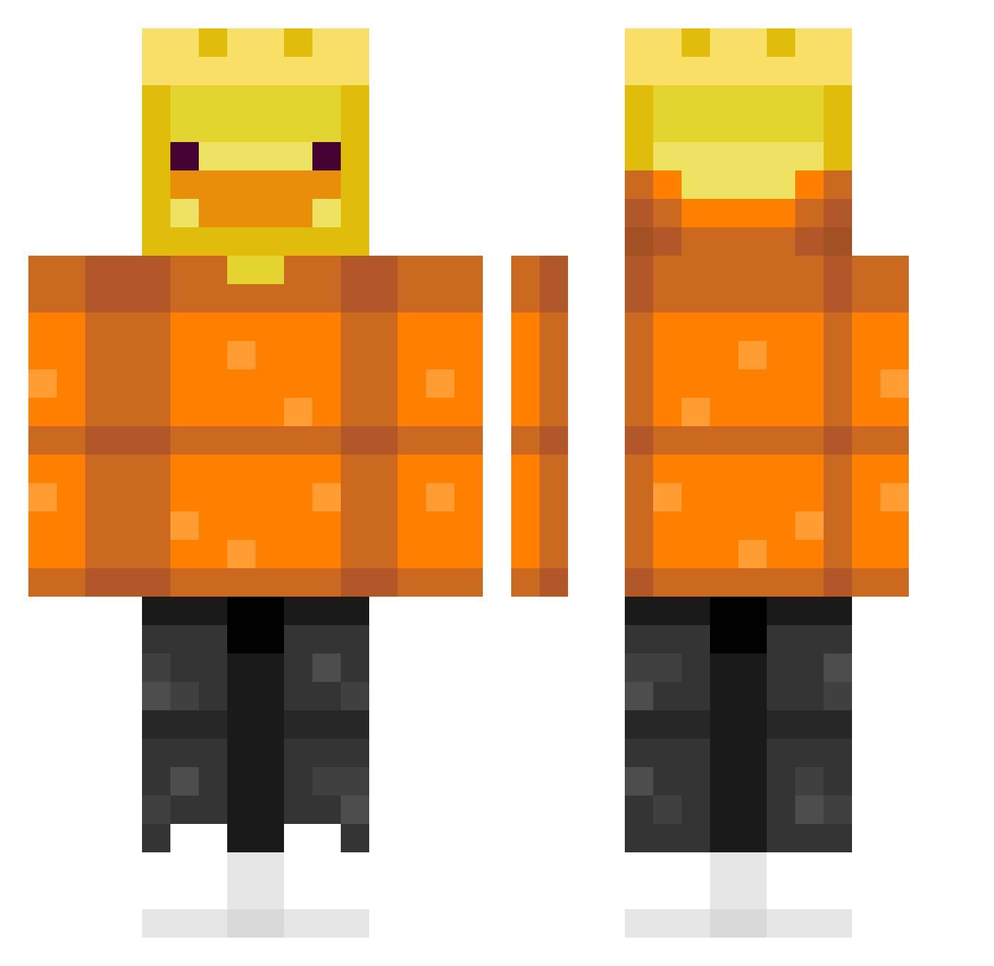 unknownduckMC Minecraft skin, front and back view