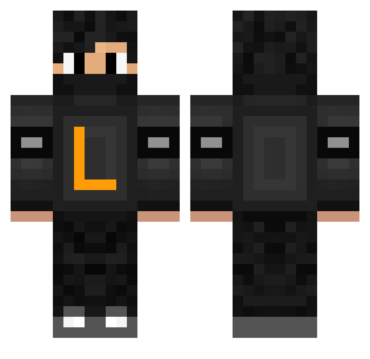 lalker Minecraft skin, front and back view