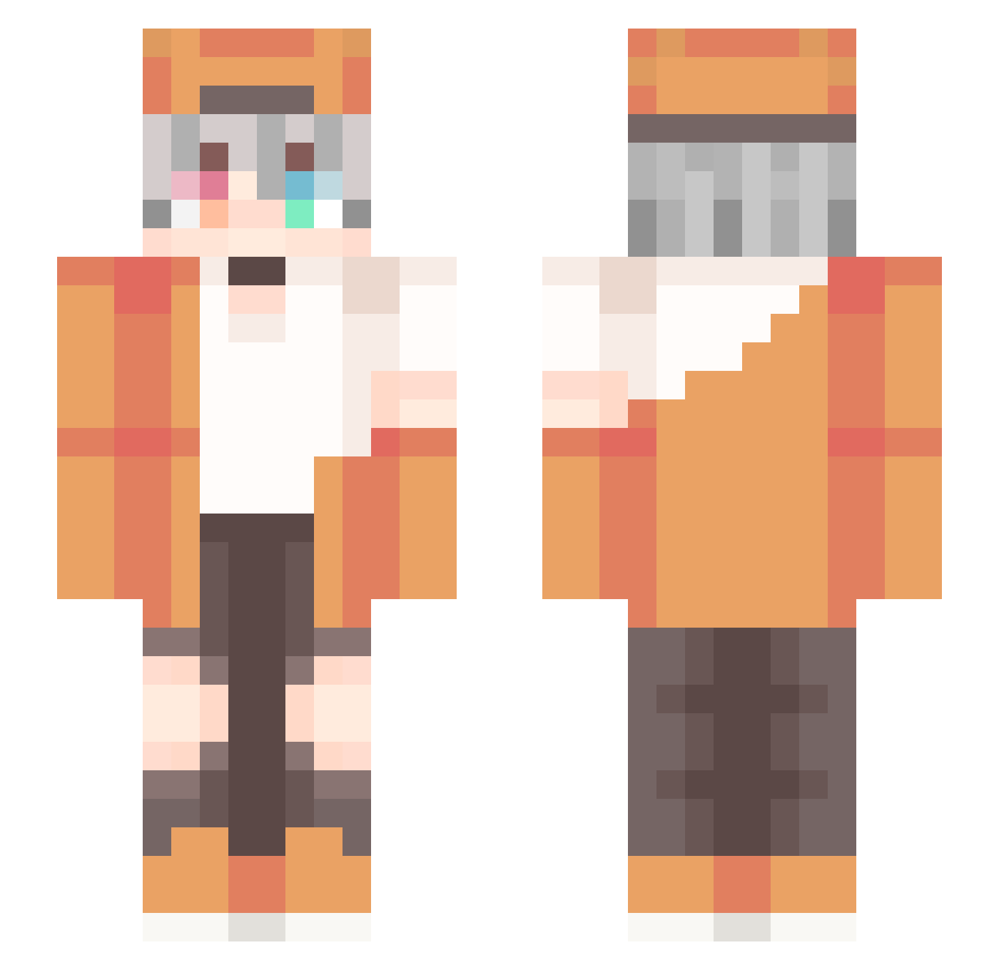 Yoezucito Minecraft skin, front and back view