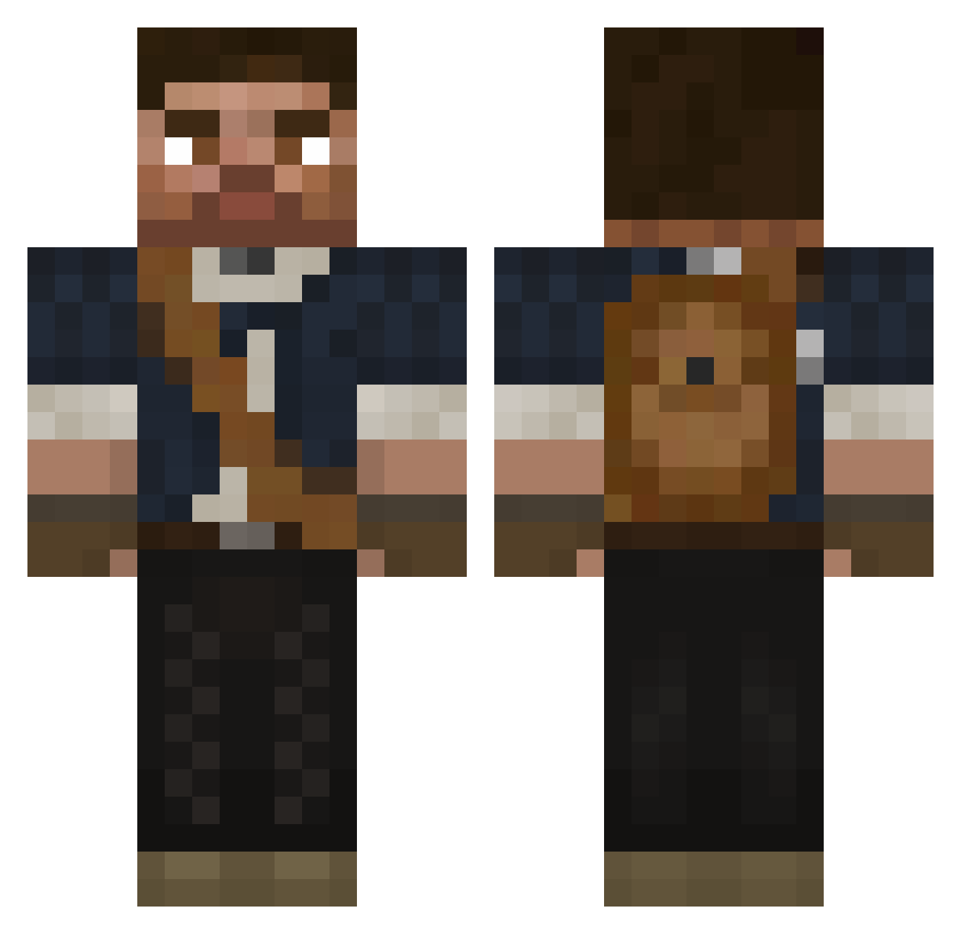 Sleeks Minecraft skin, front and back view