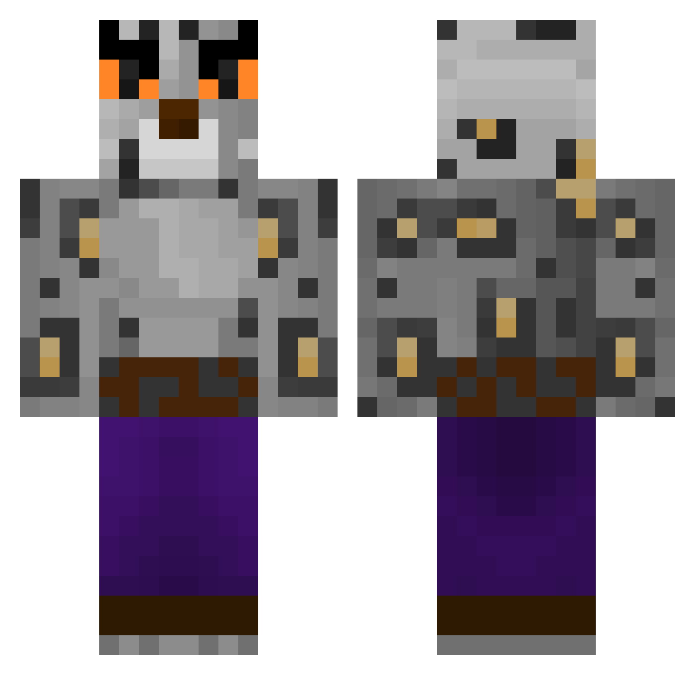 Marcello_17 Minecraft skin, front and back view