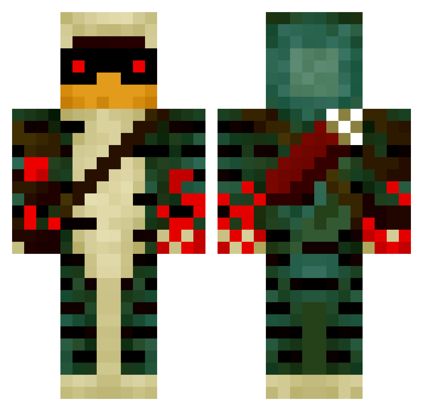FranzVee Minecraft skin, front and back view
