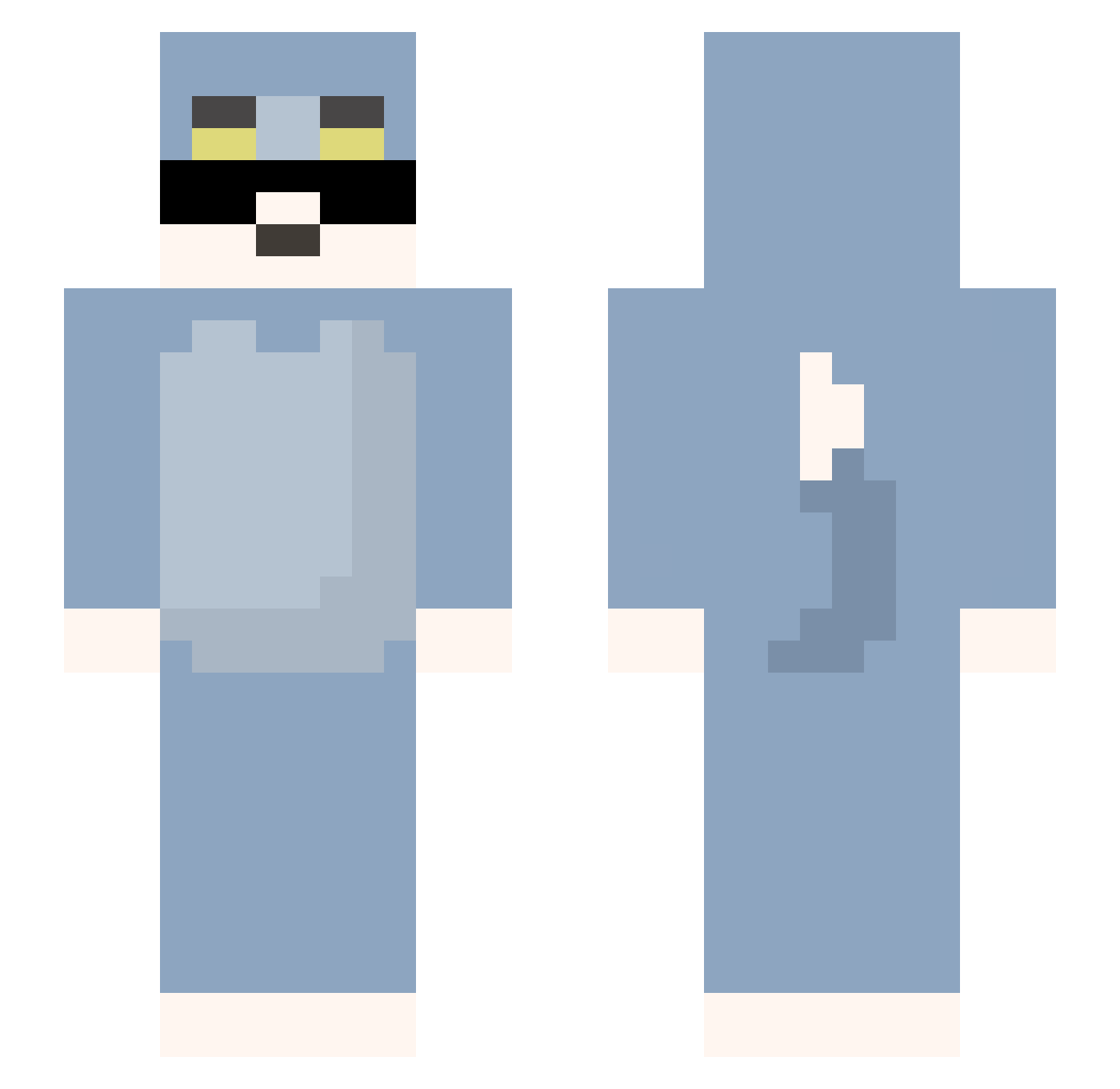 Boksiowyy Minecraft skin, front and back view