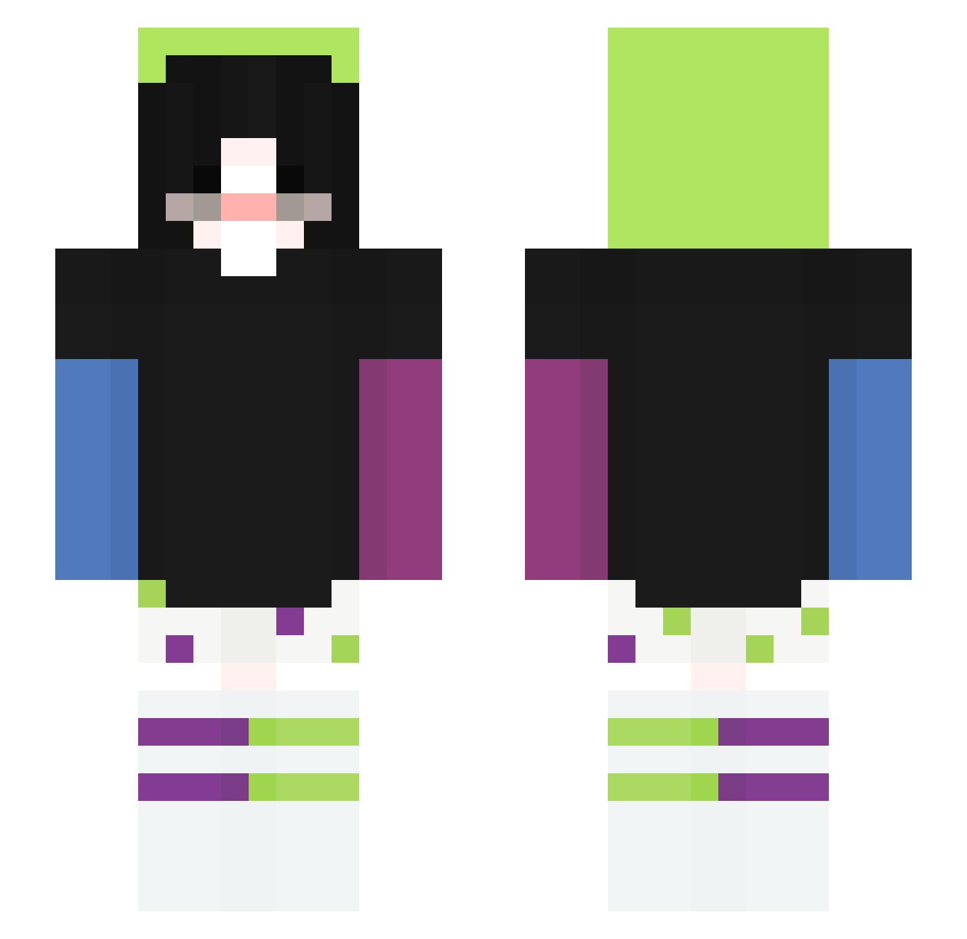 Shad0wM1ke Minecraft skin, front and back view