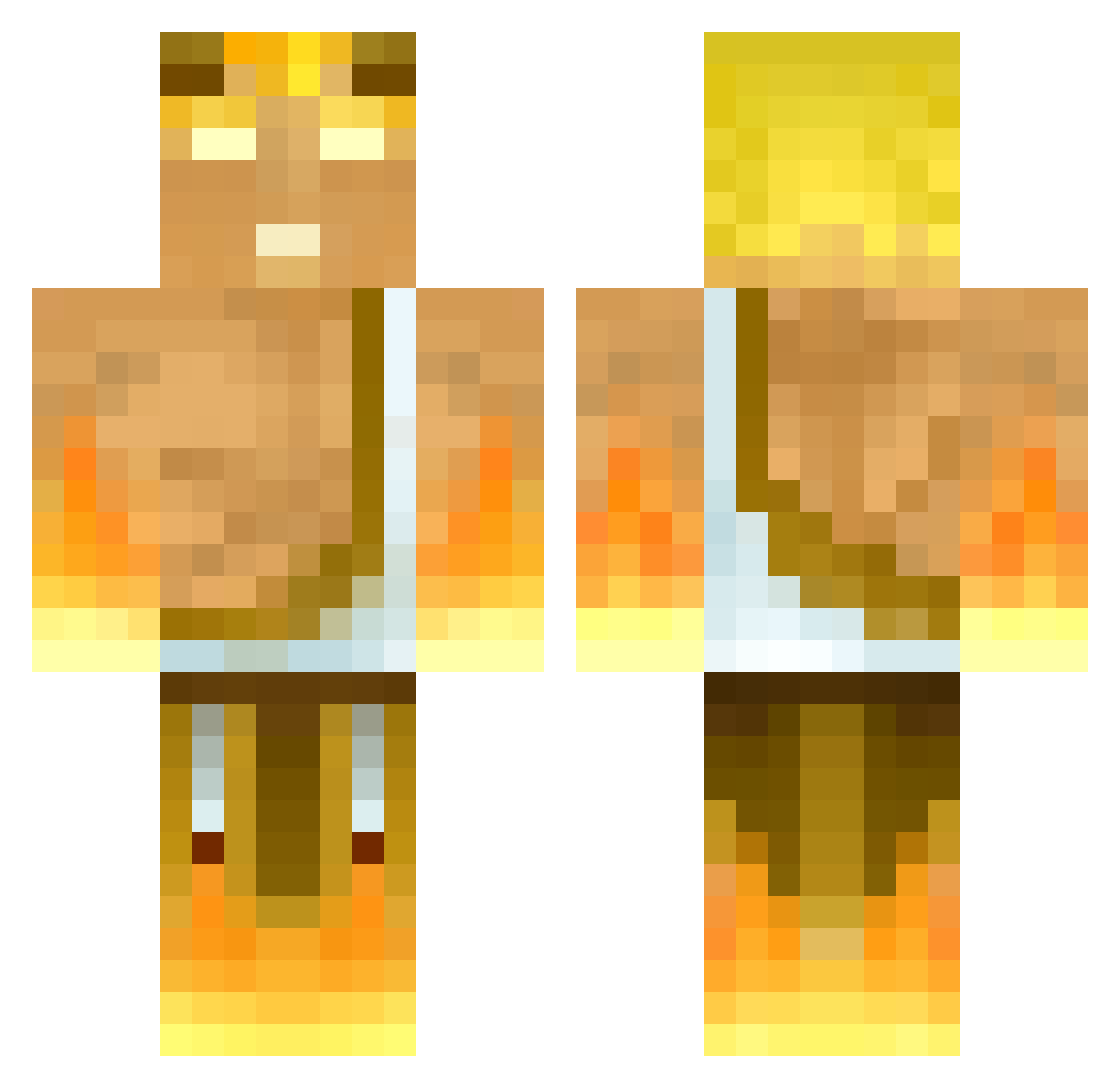 SiriusHard Minecraft skin, front and back view