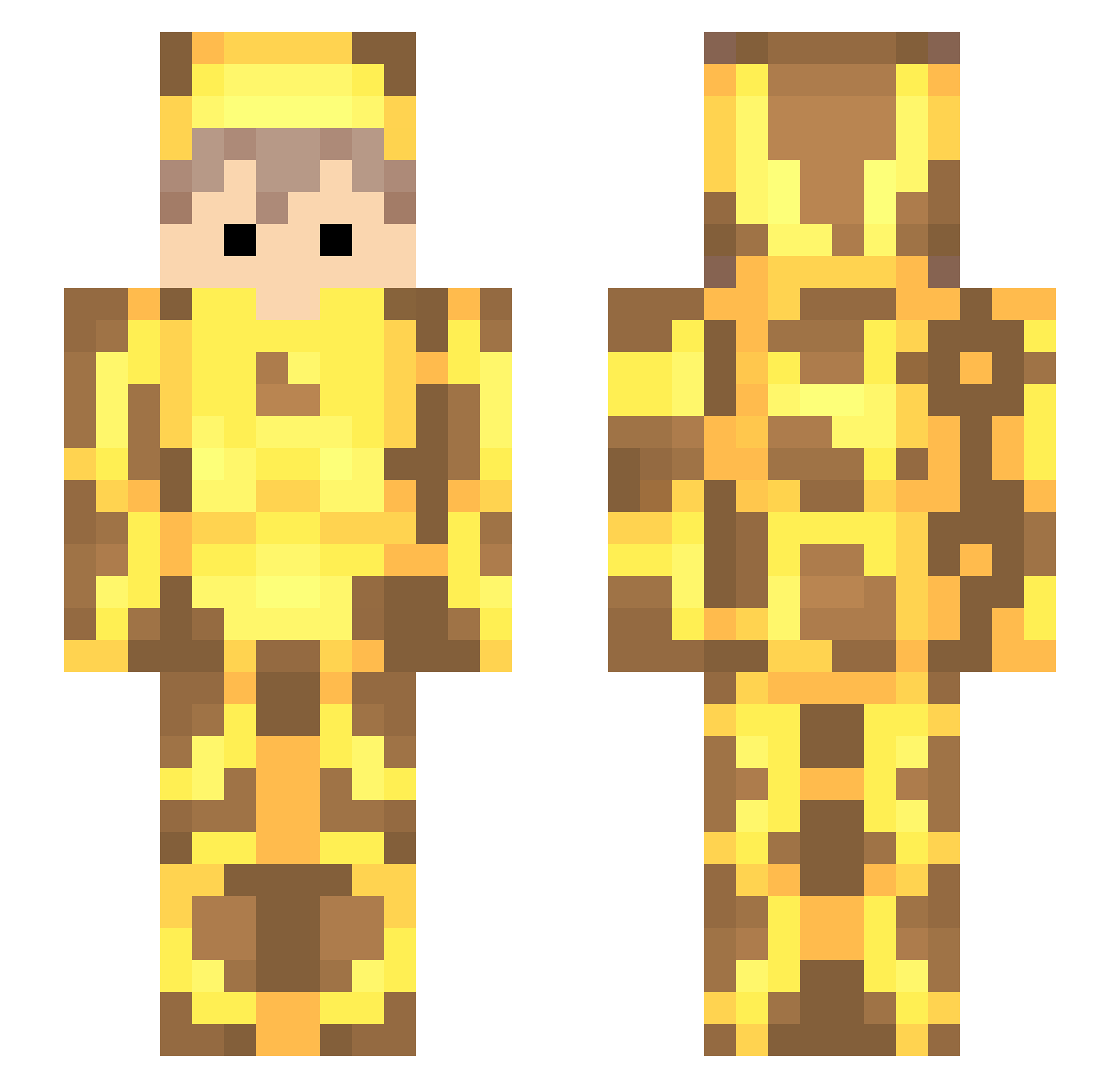 Duuug Minecraft skin, front and back view