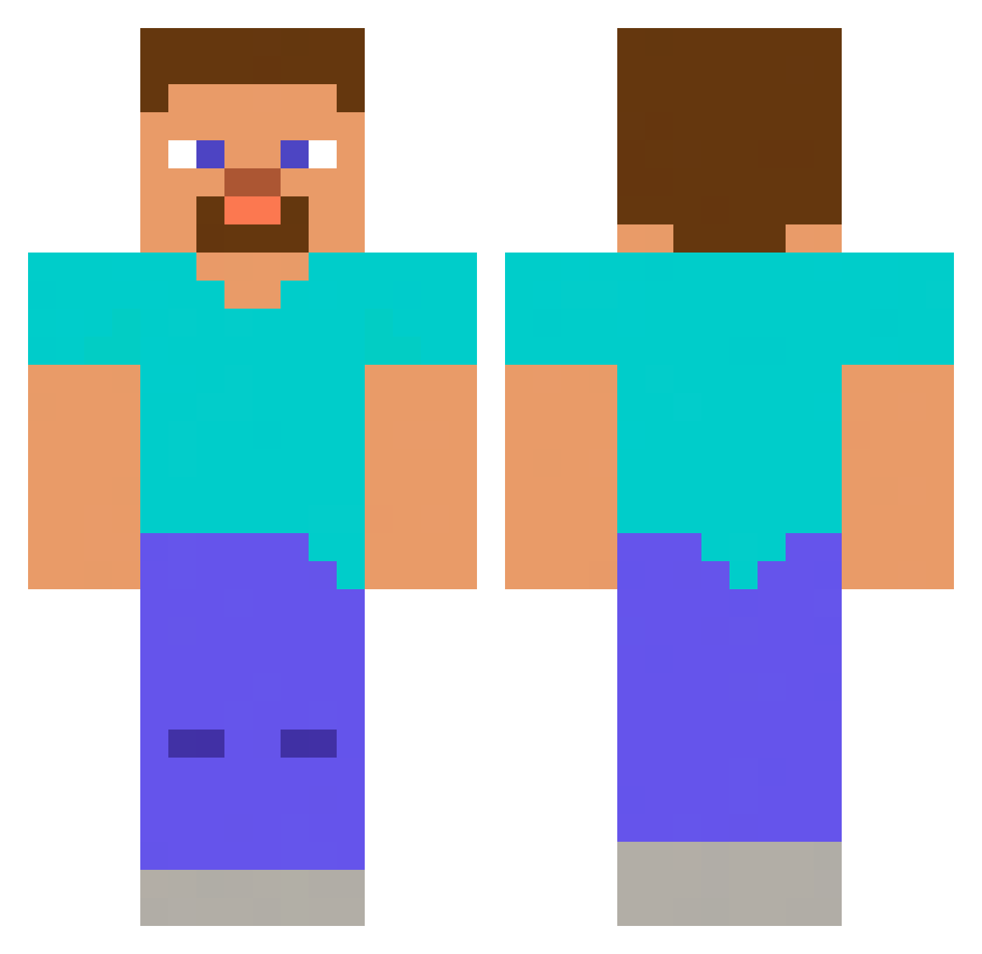 RxspyAU Minecraft skin, front and back view