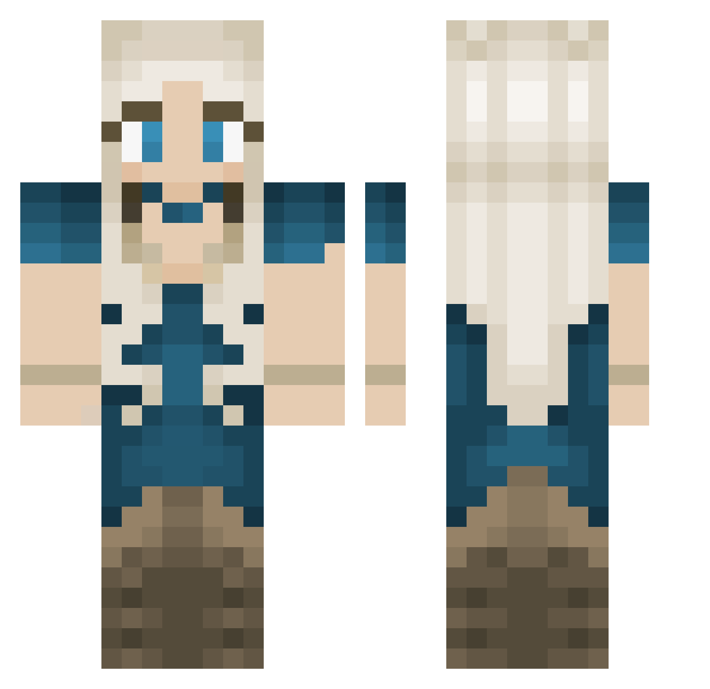 BearKlaw Minecraft skin, front and back view