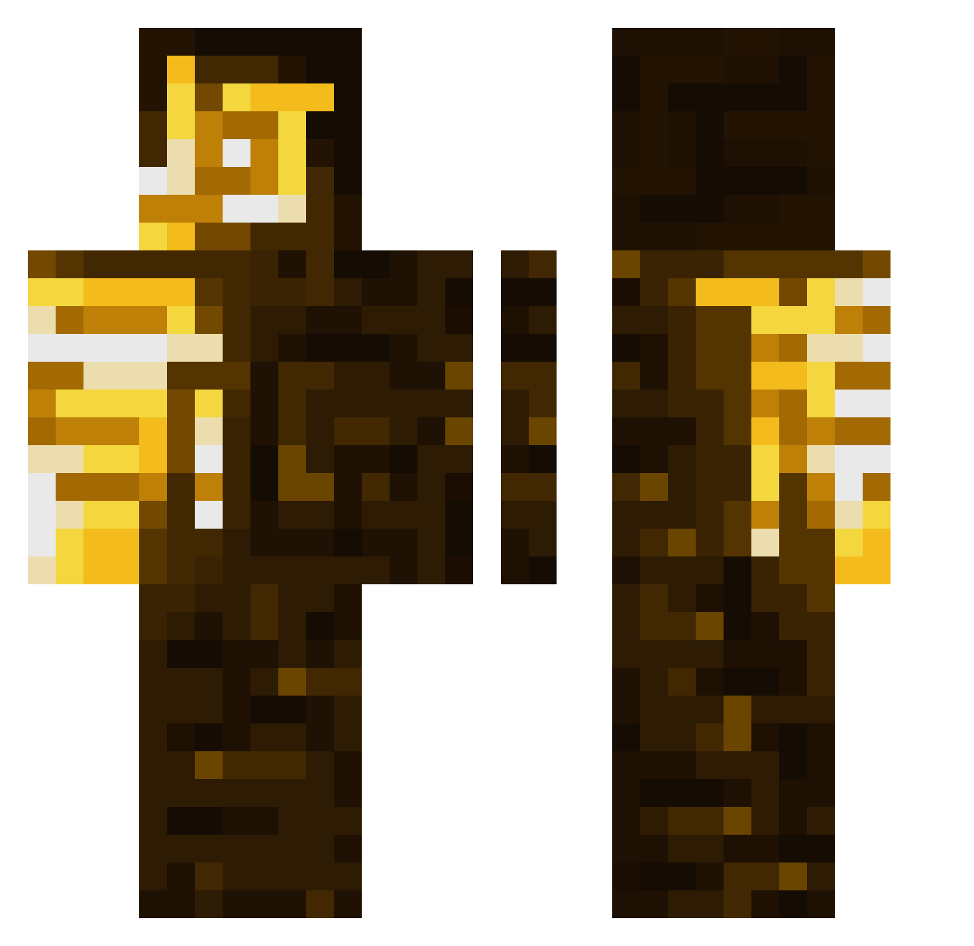 Draksis Minecraft skin, front and back view