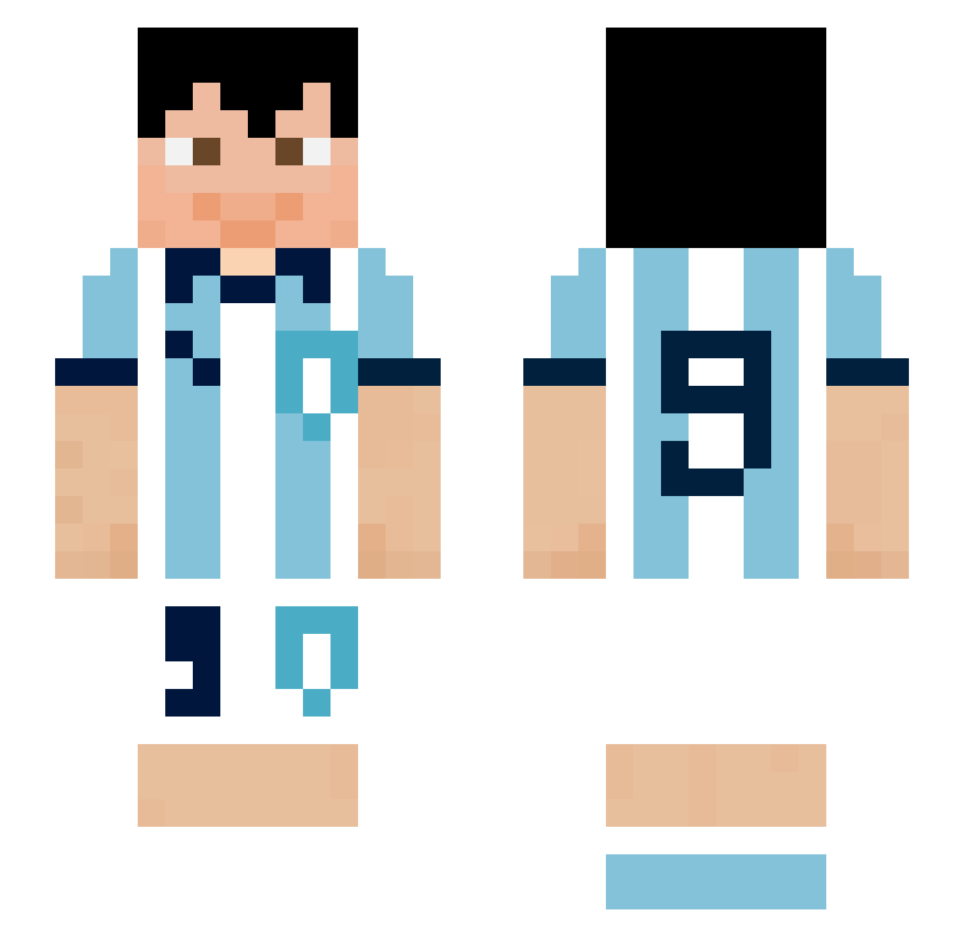 Dantesinn Minecraft skin, front and back view