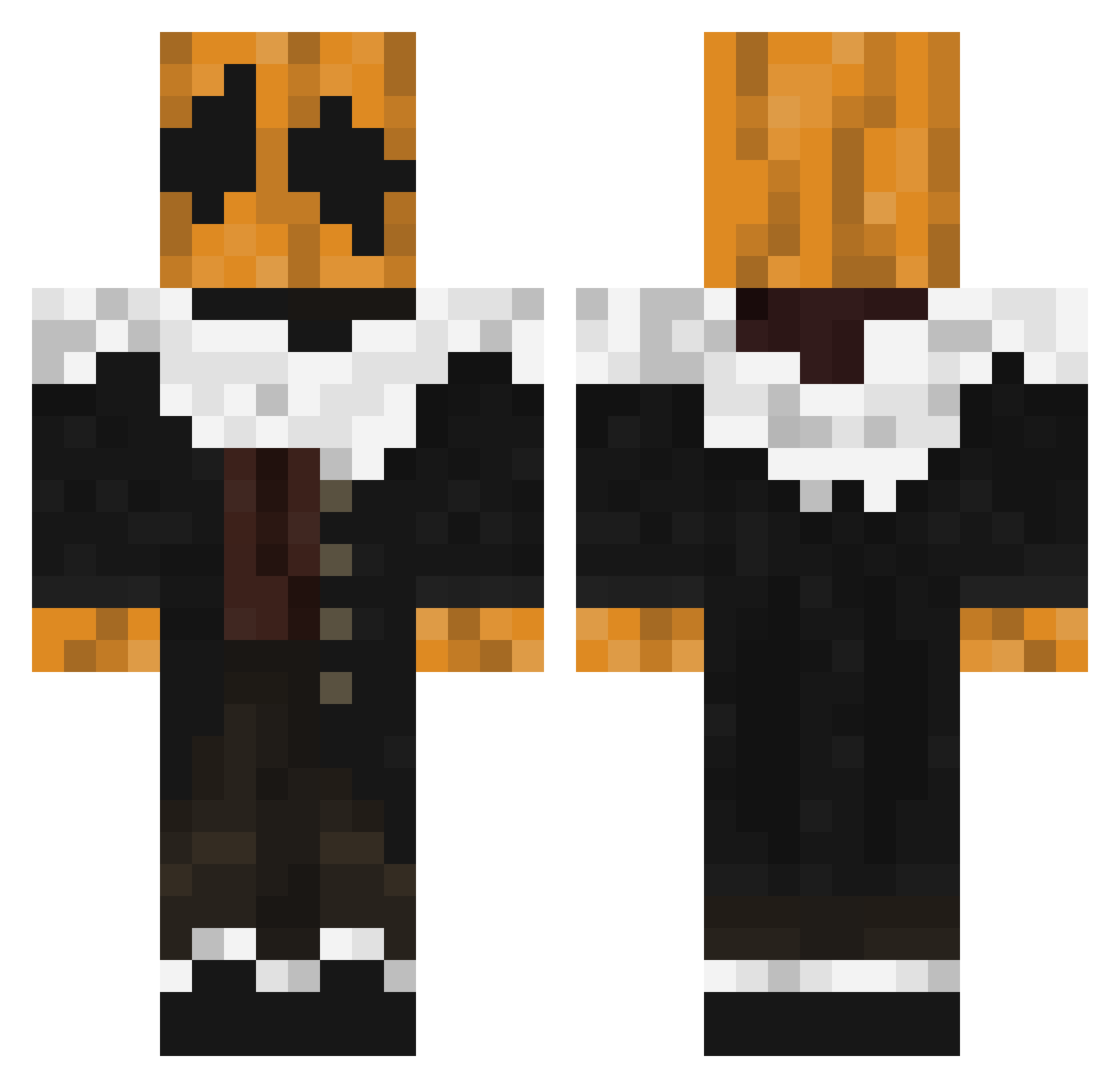 Jupiter_Motor Minecraft skin, front and back view