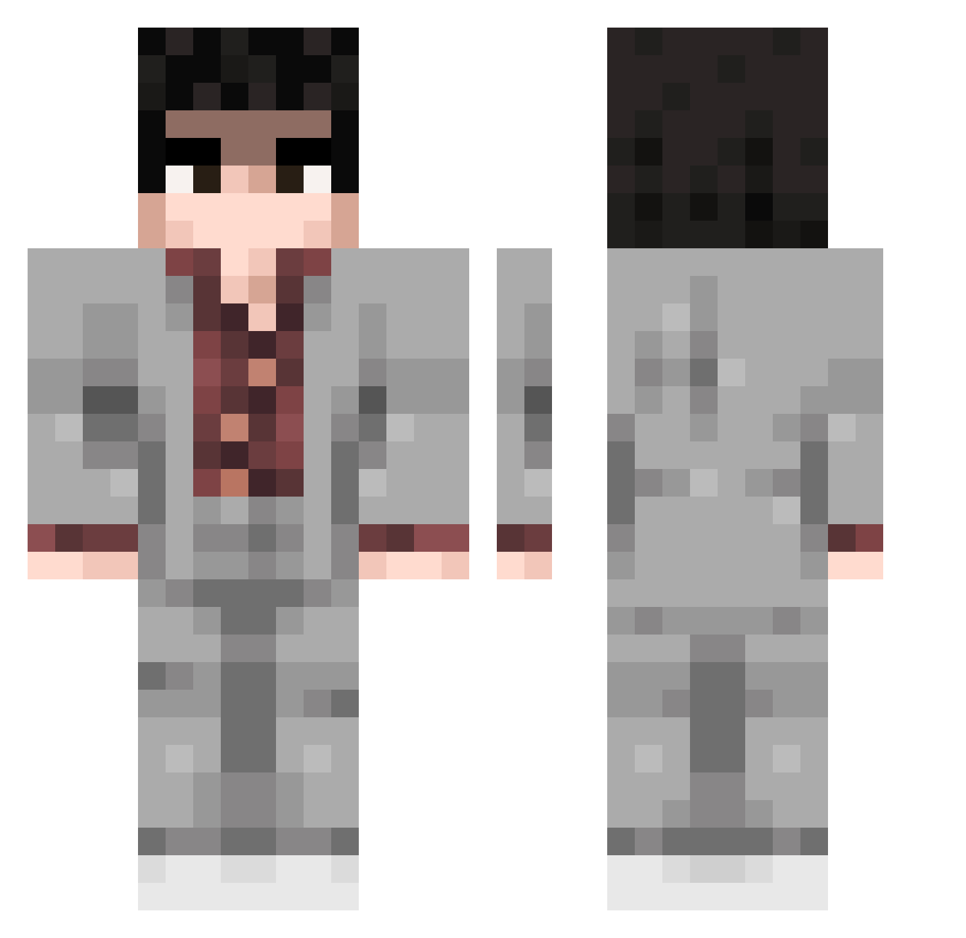 DetectivSquirtle Minecraft skin, front and back view