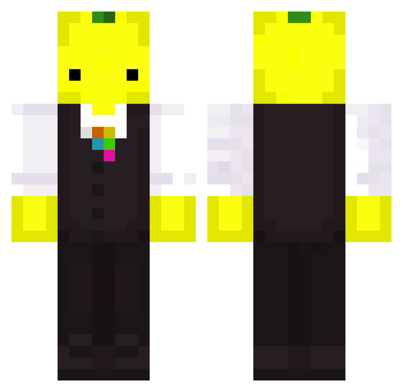 mrLemoyn Minecraft skin, front and back view