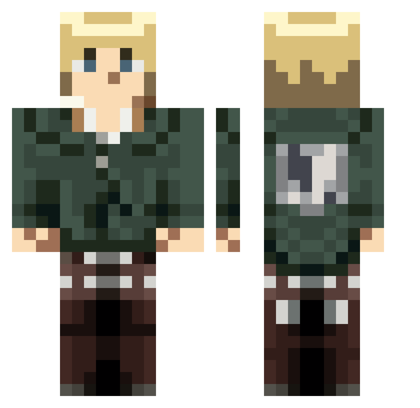 Antekk0603 Minecraft skin, front and back view