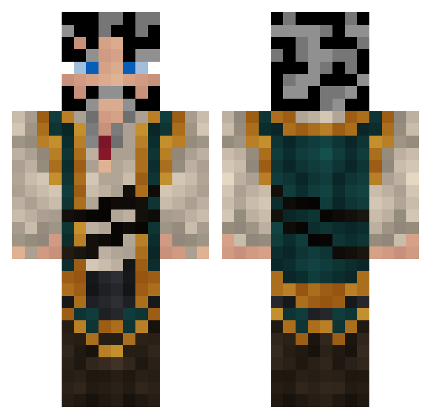 Edzi_0 Minecraft skin, front and back view
