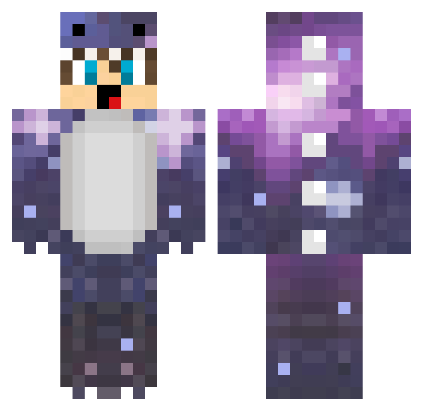 Dino_Mensch Minecraft skin, front and back view