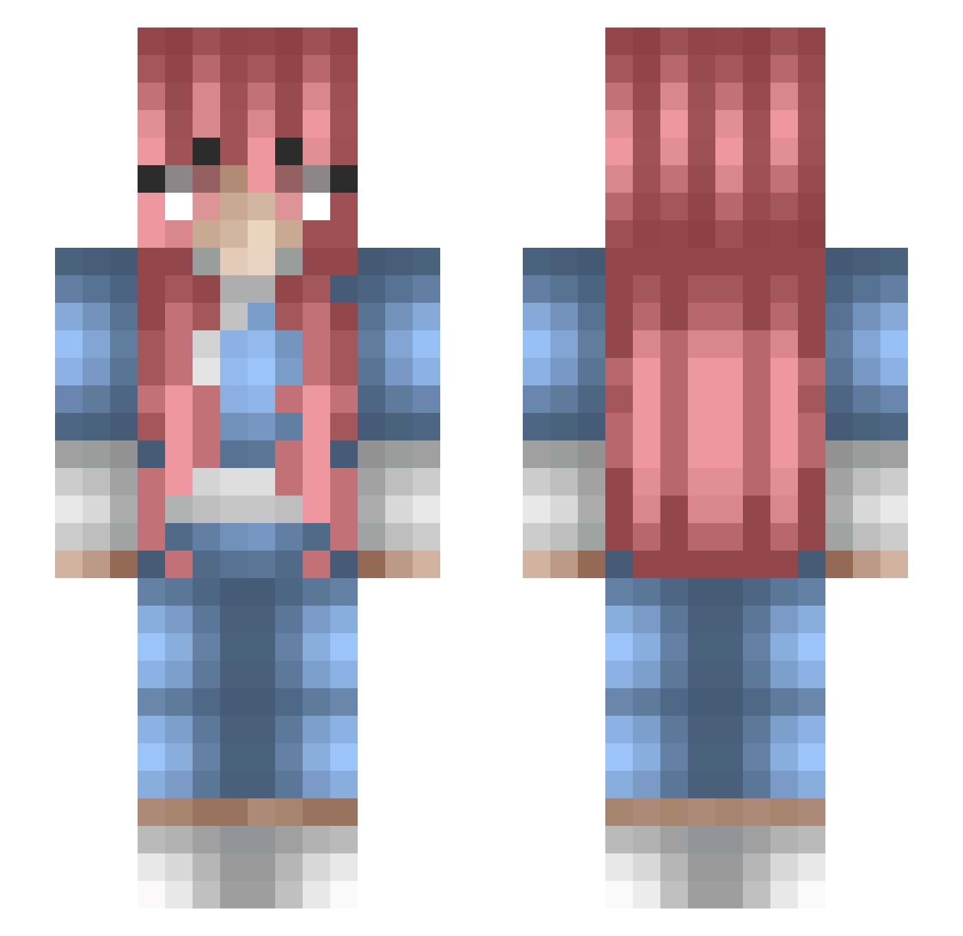 Zvq_ Minecraft skin, front and back view
