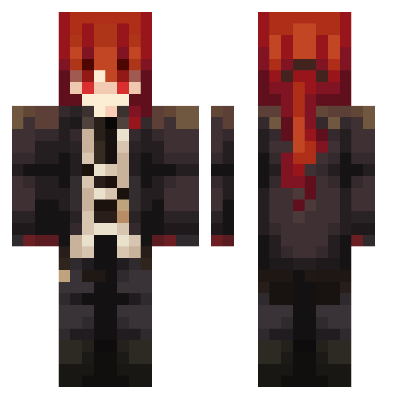 Nityammm Minecraft skin, front and back view