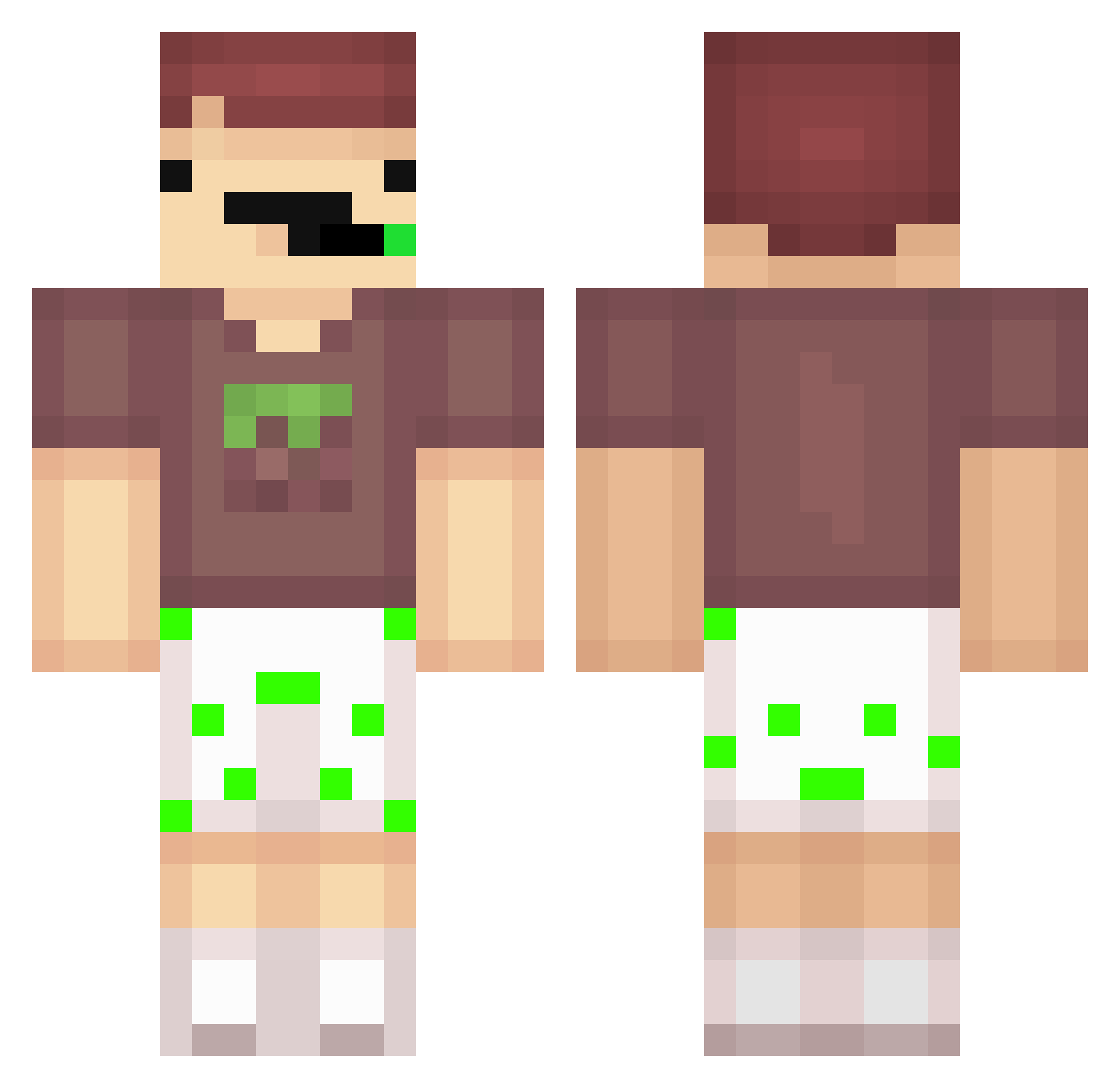 chicken_roaster Minecraft skin, front and back view
