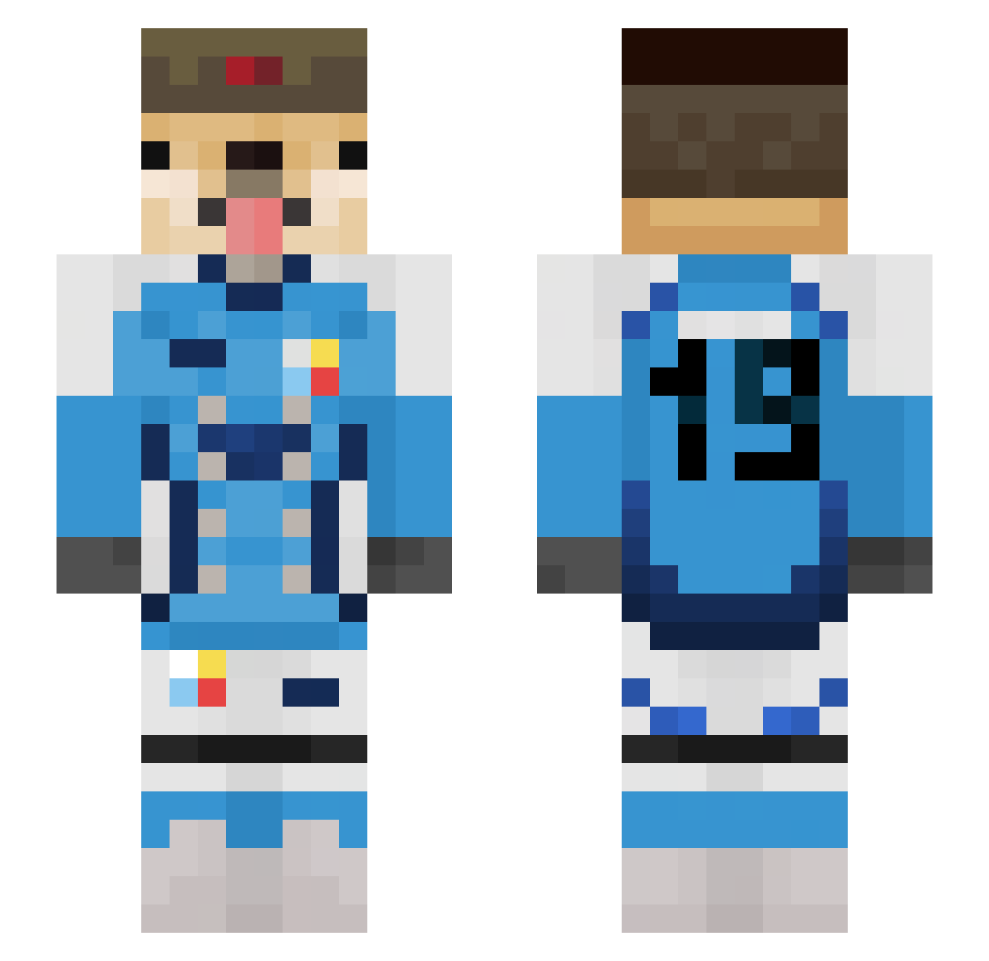 N1ki19 Minecraft skin, front and back view