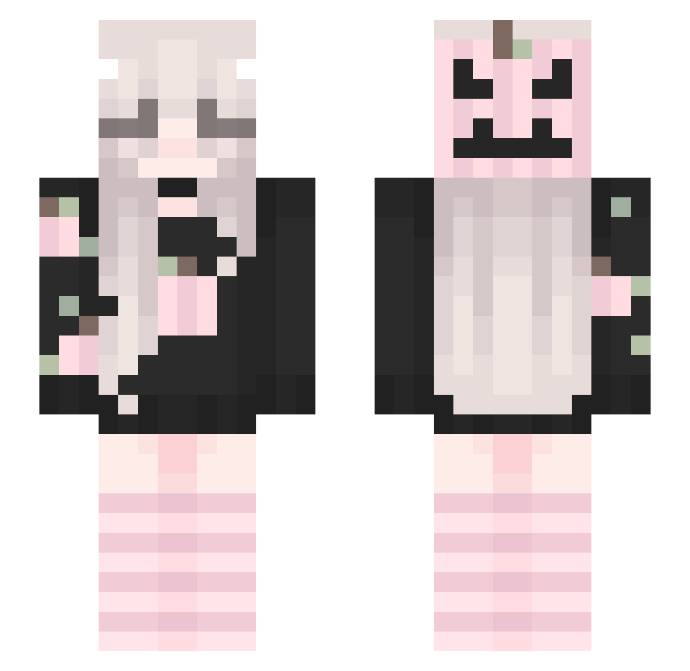 Pysia453 Minecraft skin, front and back view