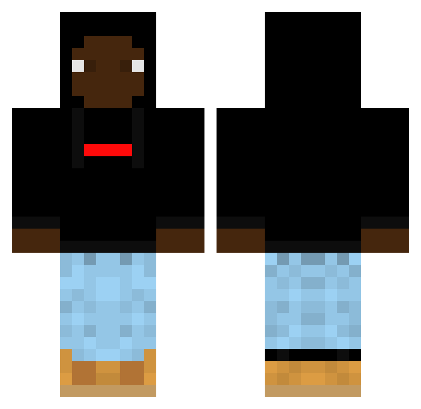 Spell_ICUP Minecraft skin, front and back view
