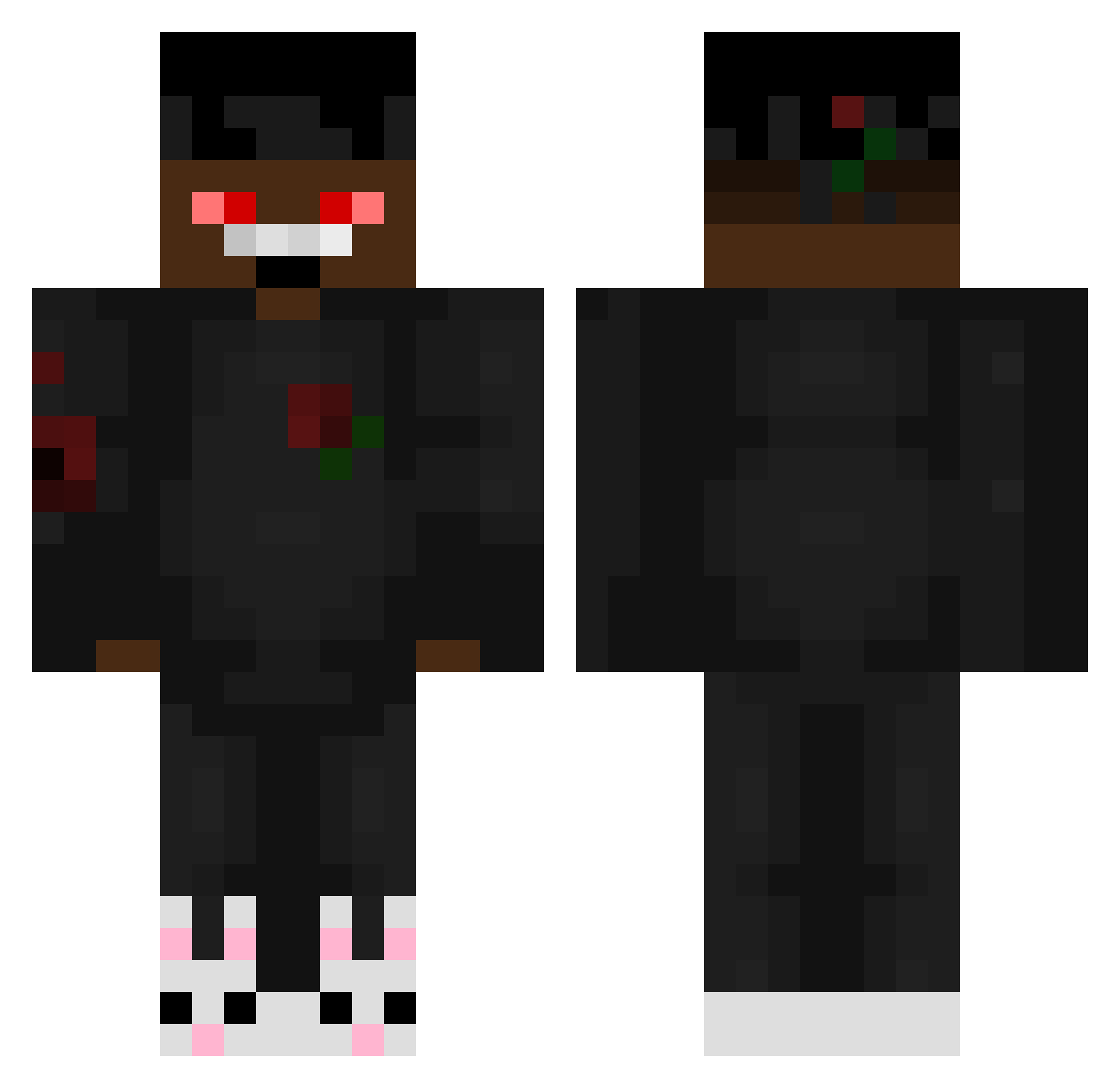 lethaii Minecraft skin, front and back view