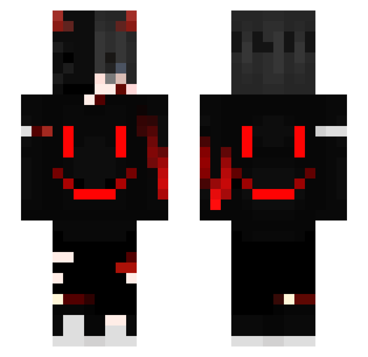 DarkDevilOP Minecraft skin, front and back view