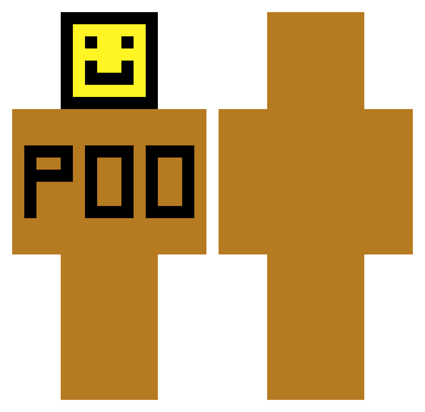 Amula Minecraft skin, front and back view