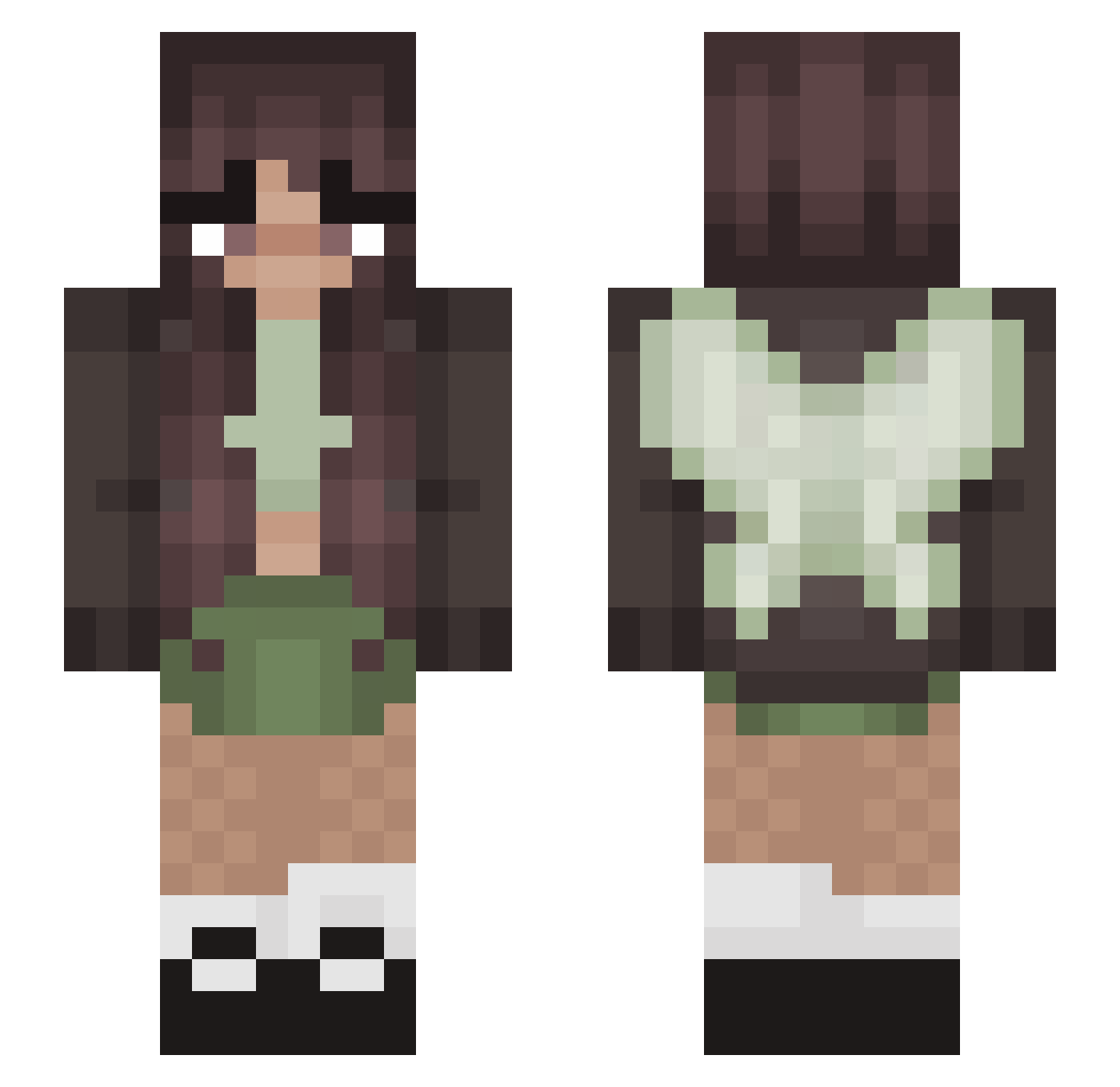 berryluv Minecraft skin, front and back view