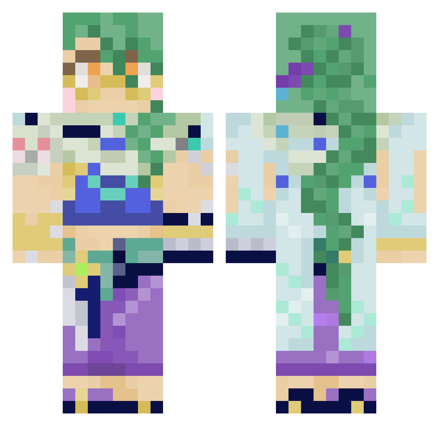Baguette_Baker Minecraft skin, front and back view