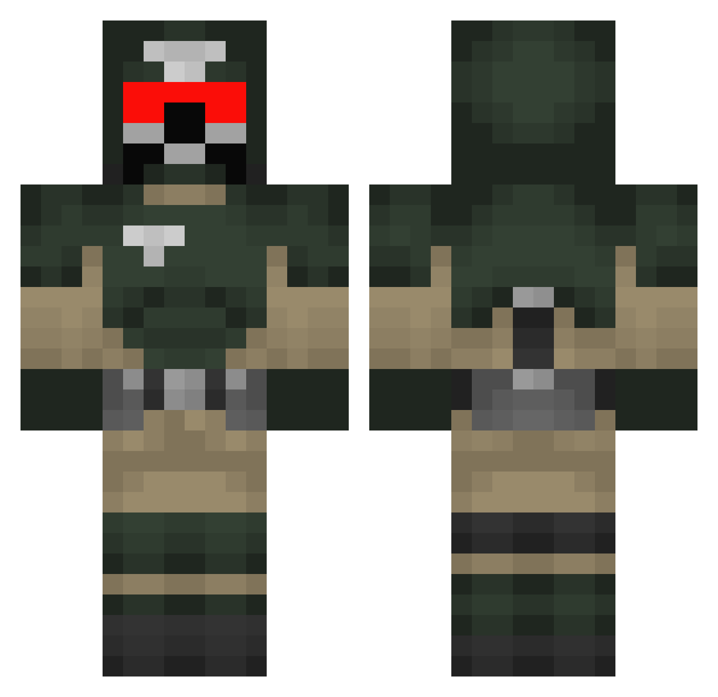 bunkismunkis Minecraft skin, front and back view