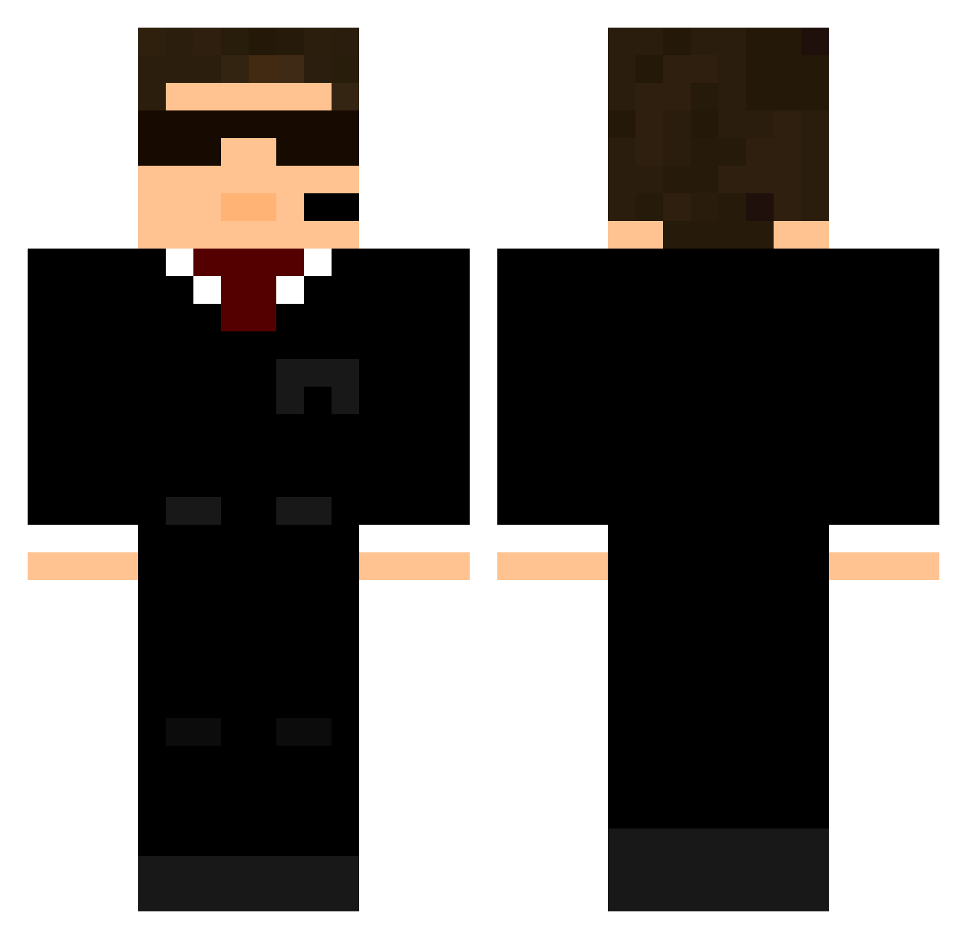 ToastyJK Minecraft skin, front and back view