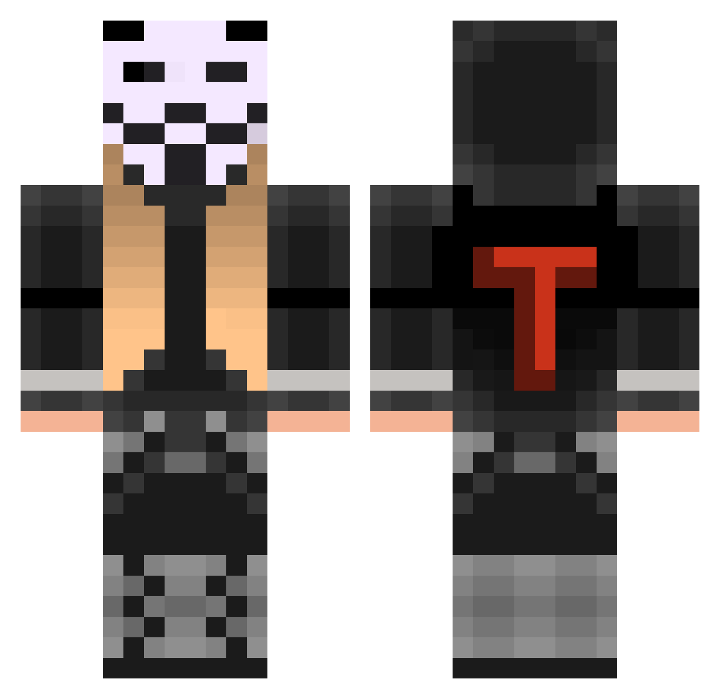 SashaMirnis Minecraft skin, front and back view