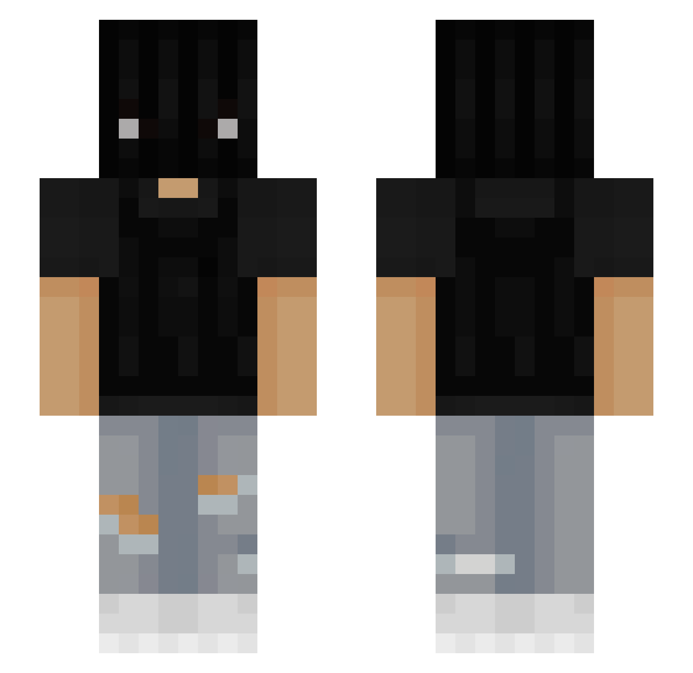 AnienGoemon Minecraft skin, front and back view