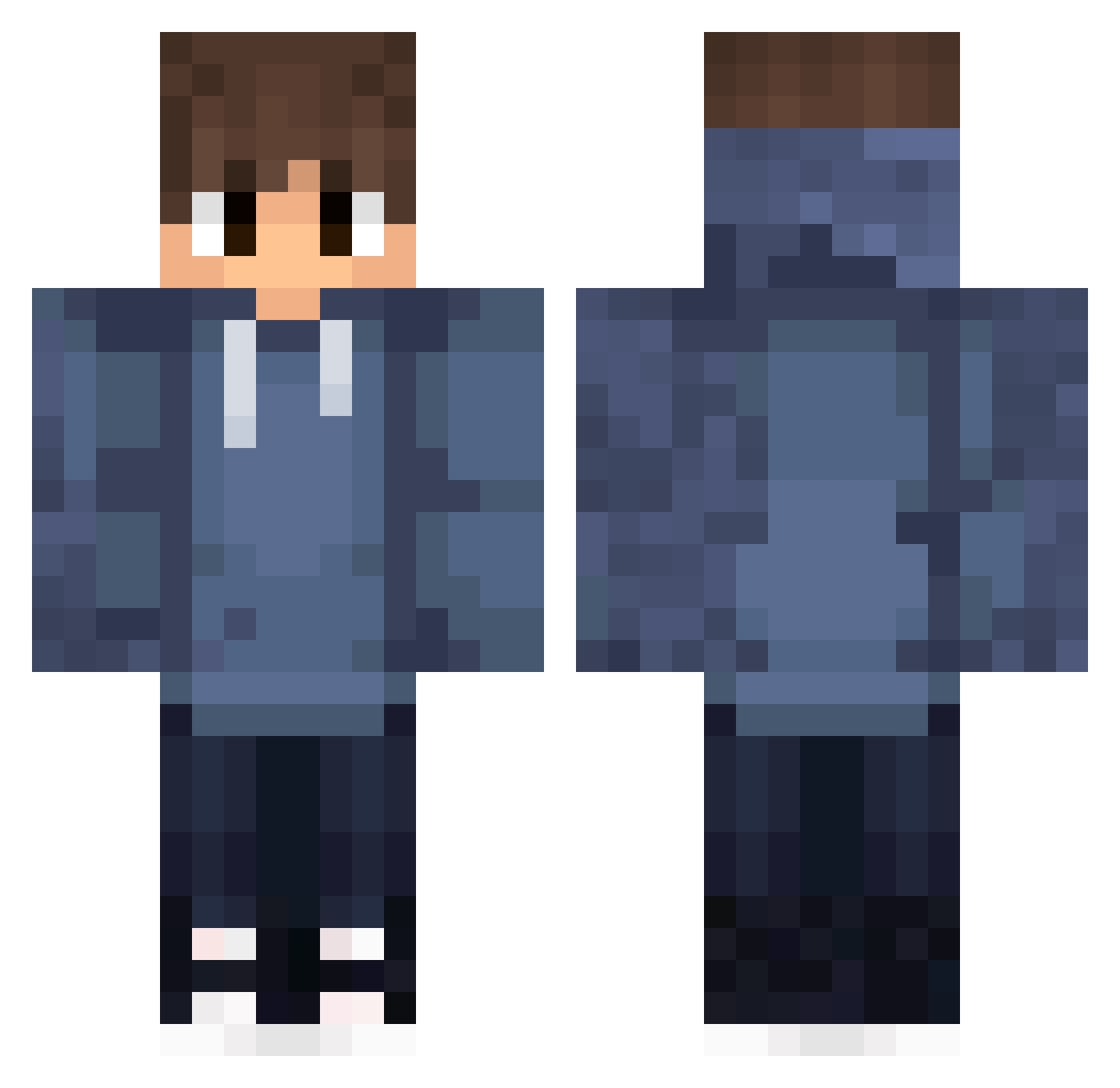 Ca1zzz0 Minecraft skin, front and back view