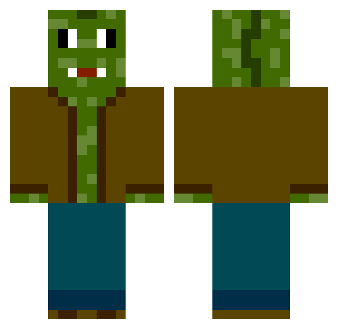palmo Minecraft skin, front and back view