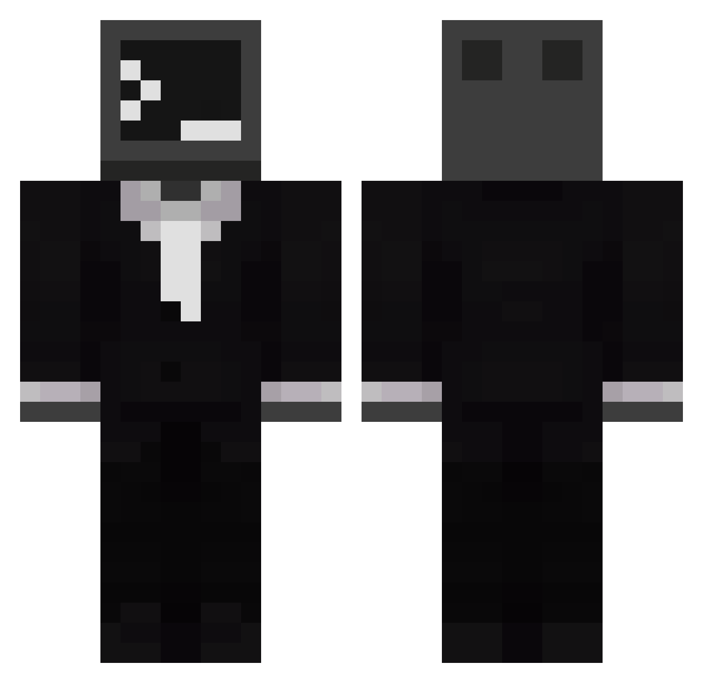 envault Minecraft skin, front and back view