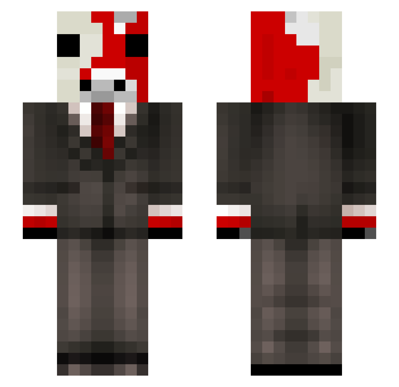 Fillister Minecraft skin, front and back view