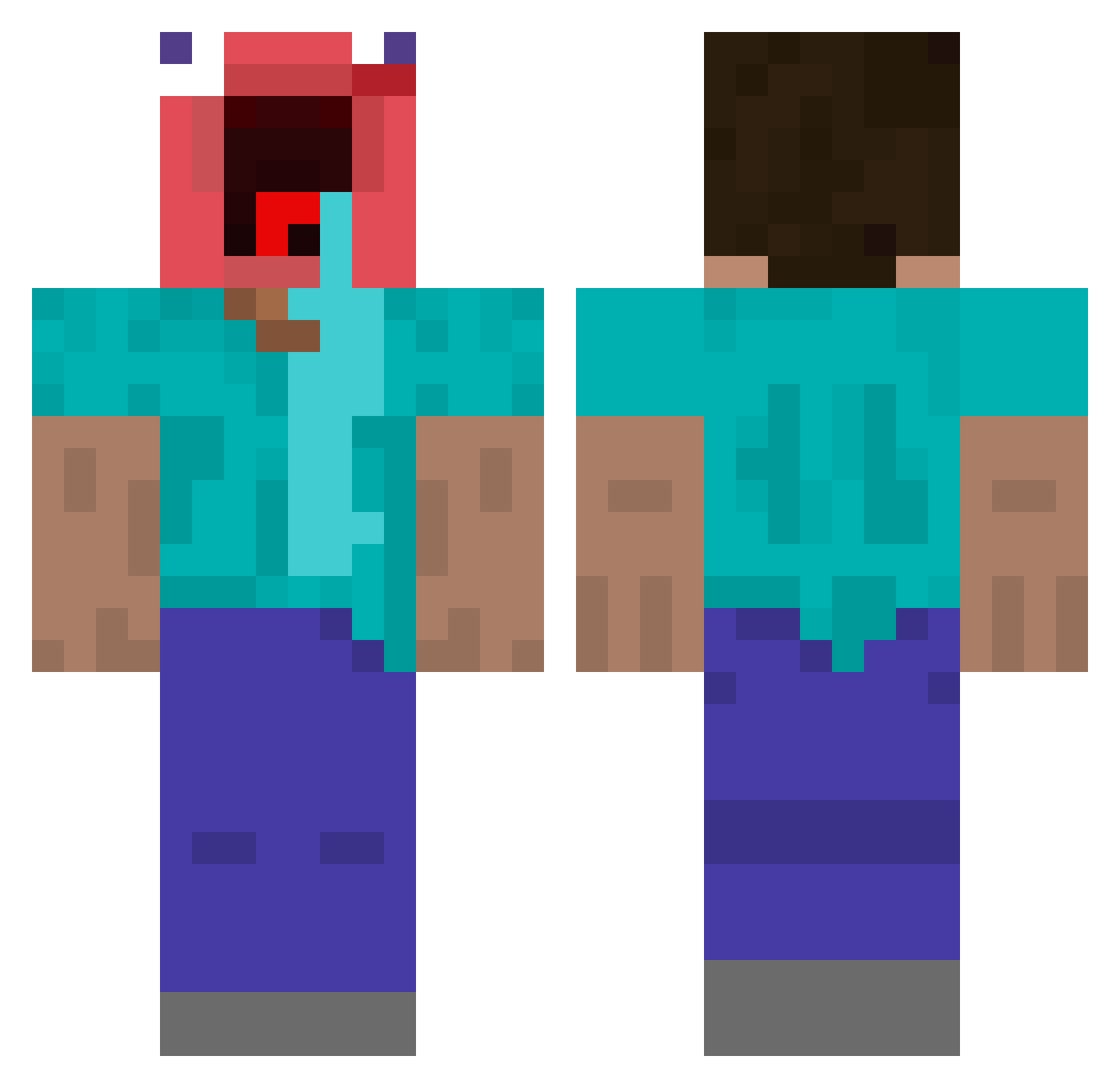 LeDagzz Minecraft skin, front and back view