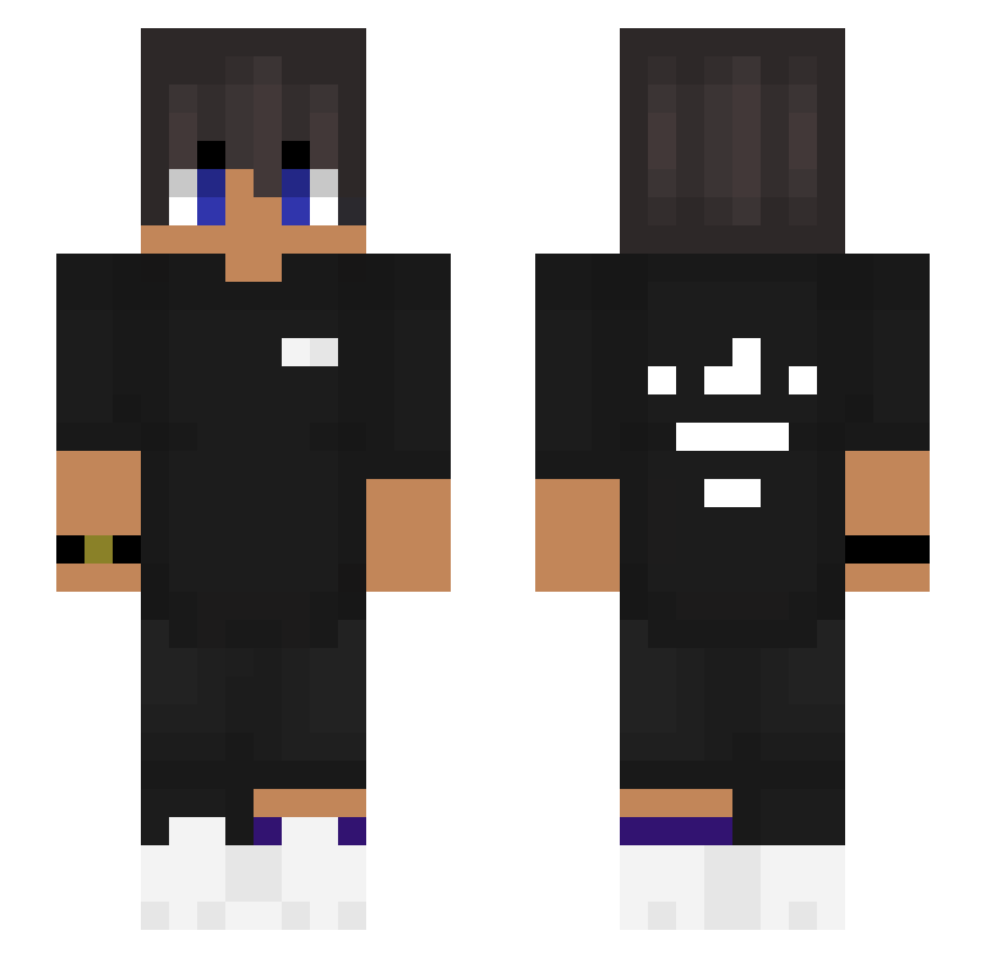 Erbauer69 Minecraft skin, front and back view