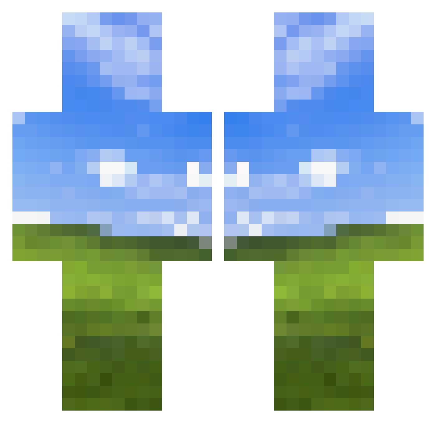 joedirt1121 Minecraft skin, front and back view