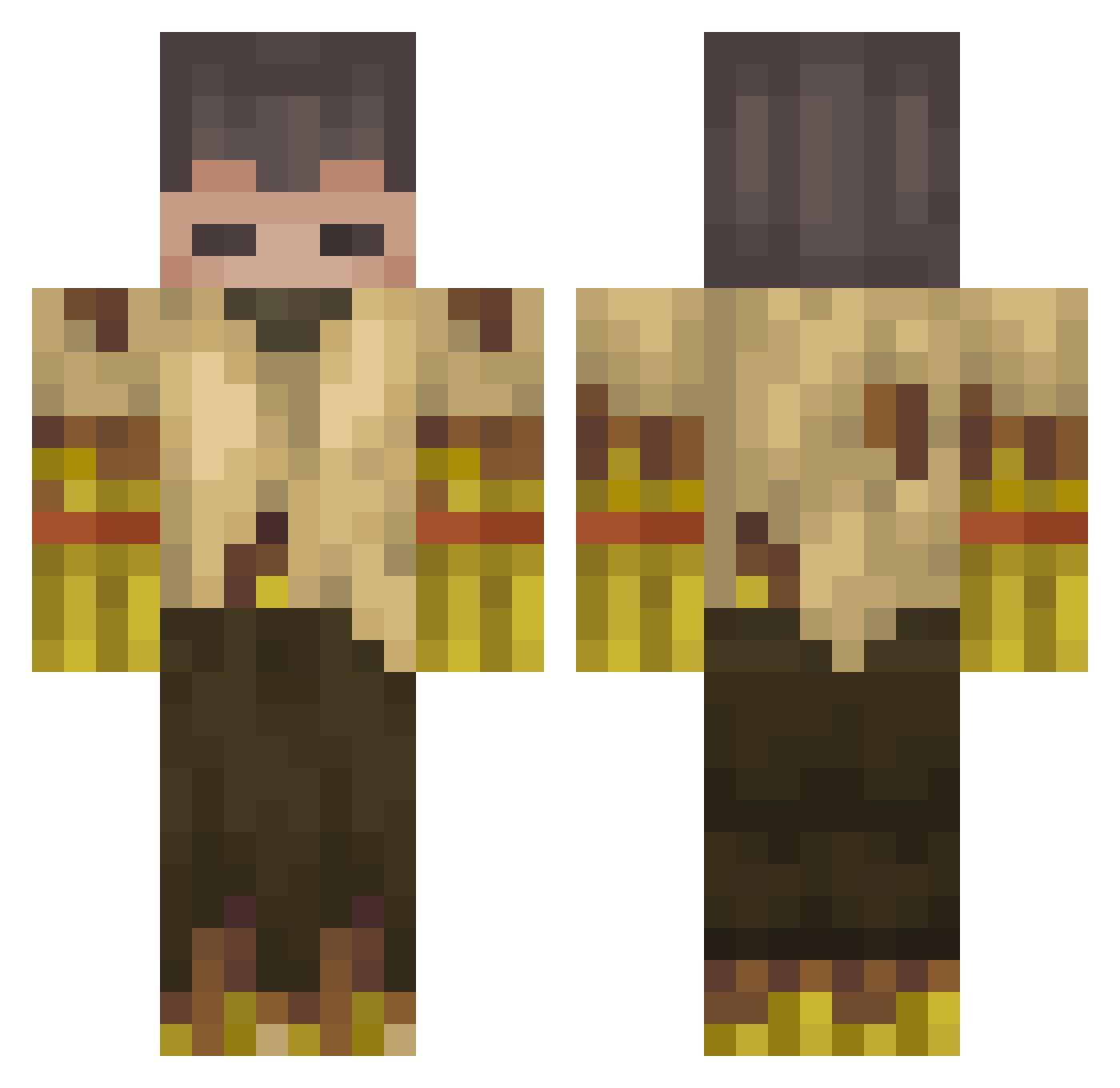 DirtBlock1324 Minecraft skin, front and back view