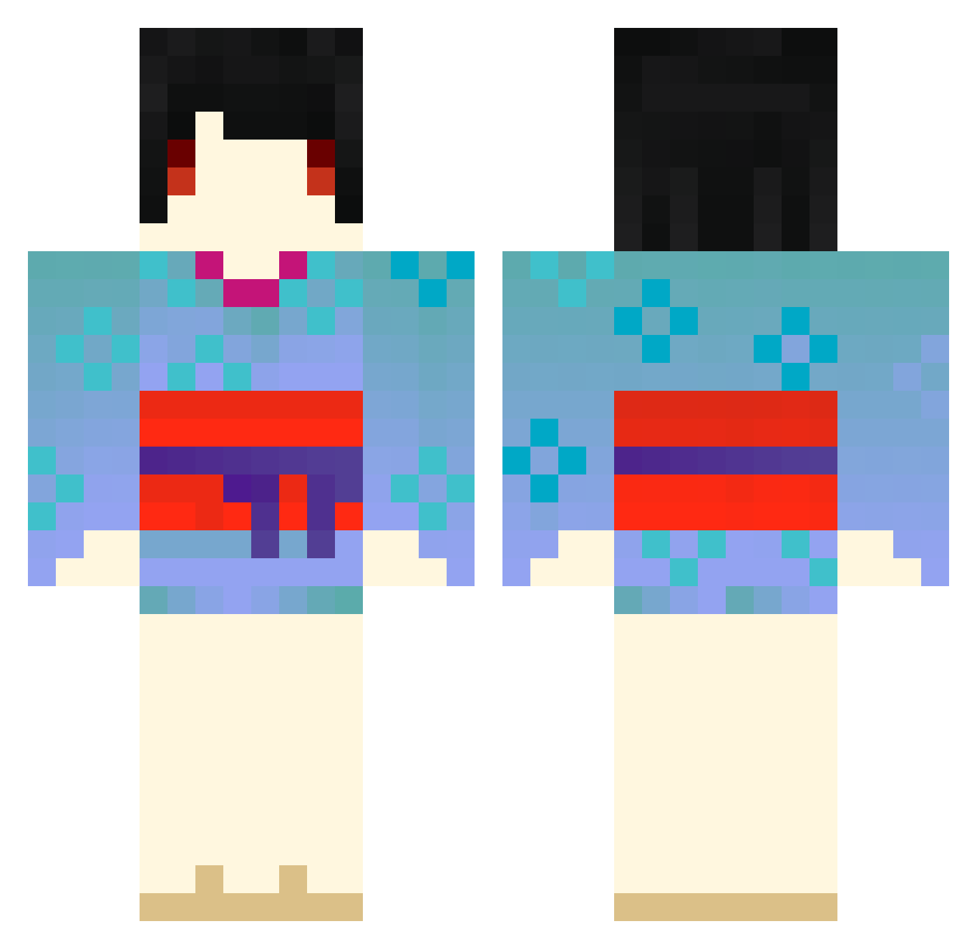 lagend Minecraft skin, front and back view